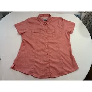 Magellan Outdoors Women’s 2XL Fishing Shirt Coral Short Sleeve Moisture Wicking